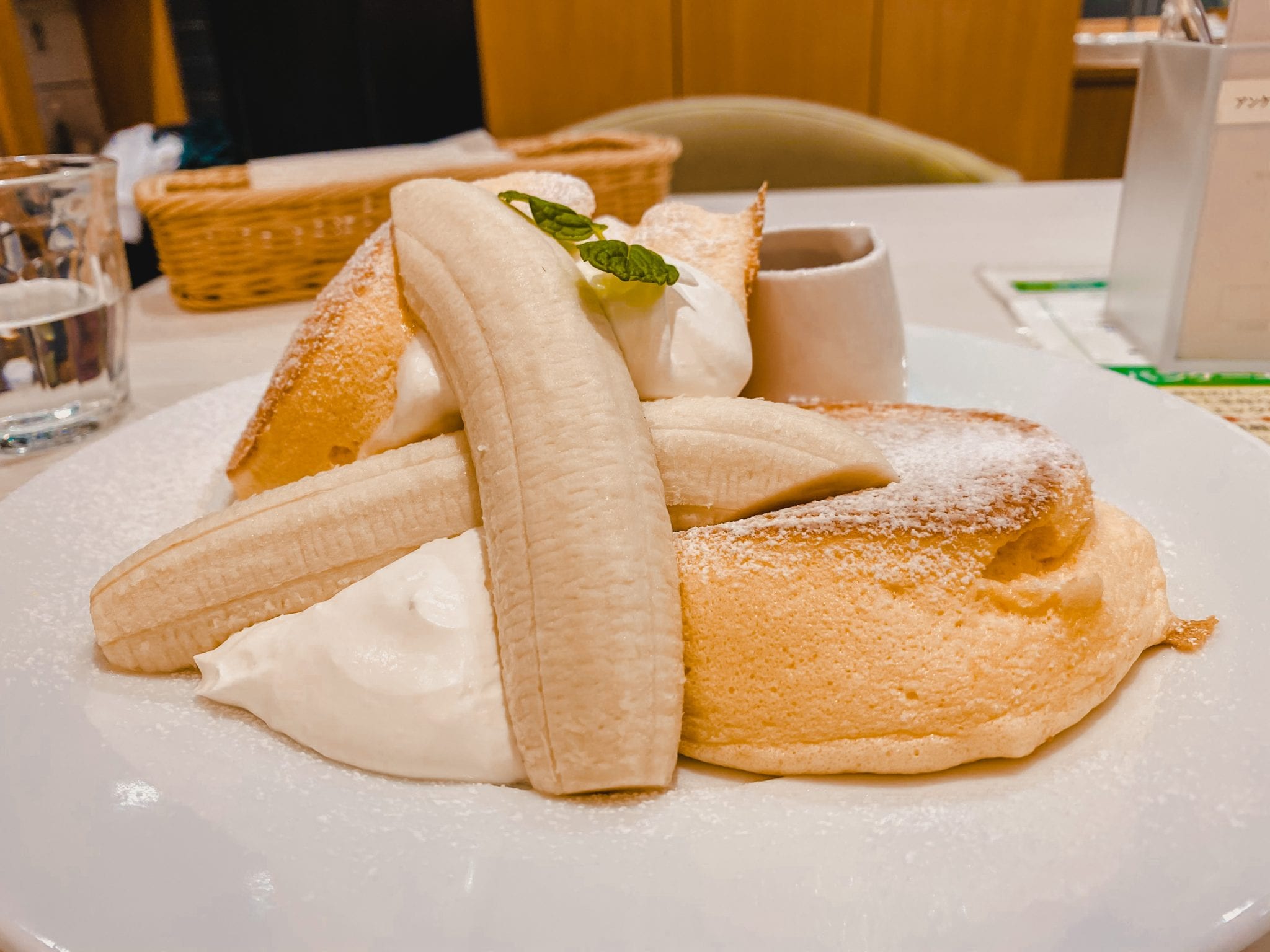 fluffy banana pancakes in Japan